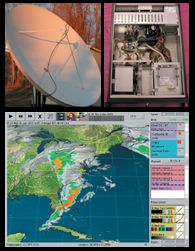 GOES Dish with feed, workstation, and software
